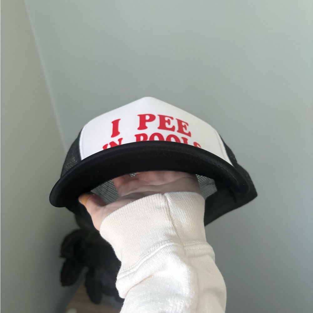 Funny Black and White Trucker Hat - Picture 2 of 3